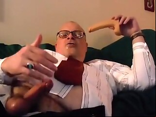 Dildo Suck on Couch Solo with Ass Play and Cum amateur bear blowjob