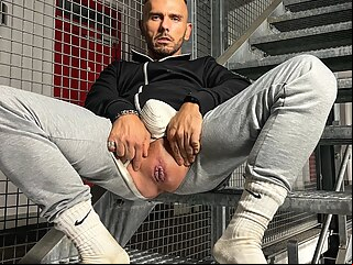 Hunk in NIKE socks is playing with his pussy untill he gots anal orgasm and cums handsfree cum tribute porn fisting porn hunk porn